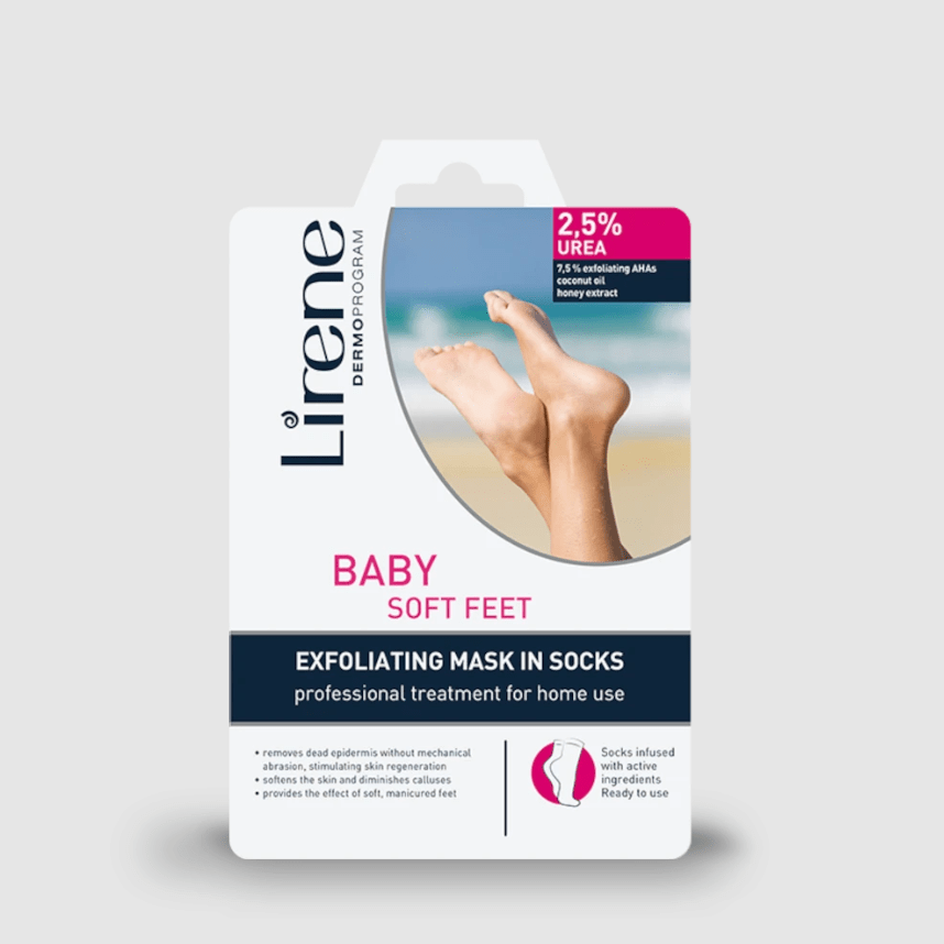 Lirene FOOT CARE Exfoliating mask in socks BABY SOFT FEET 2,5% UREA Lirene Maskë Këmbësh