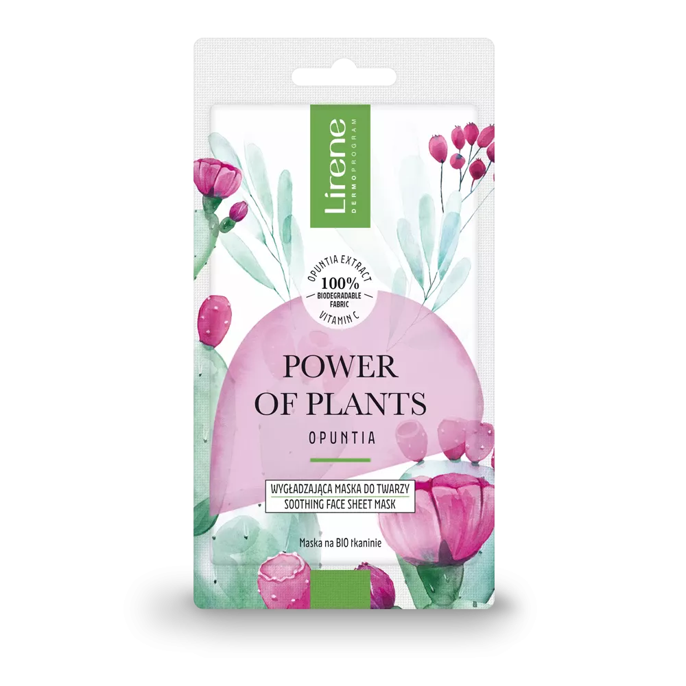 POWER OF PLANTS SOOTHING FACE SHEET MASK OPUNTIA Lirene Maskë Fytyre