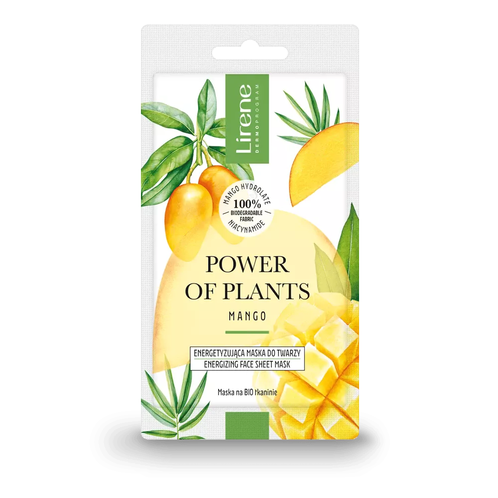 POWER OF PLANTS ENERGIZING FACE SHEET MASK MANGO Lirene Maskë Fytyre