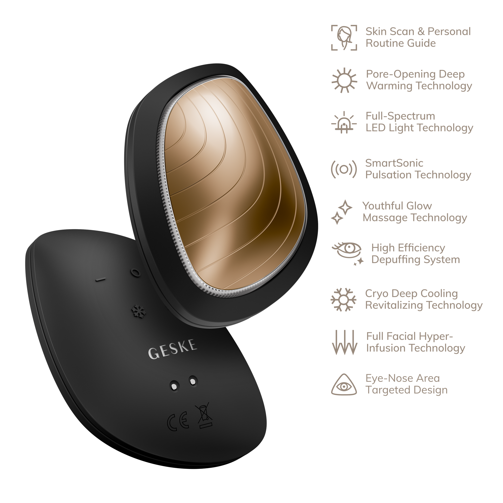 SmartAppGuided™ Sonic Warm & Cool Mask | 9 in 1 Geske Paisje të kujdesit personal