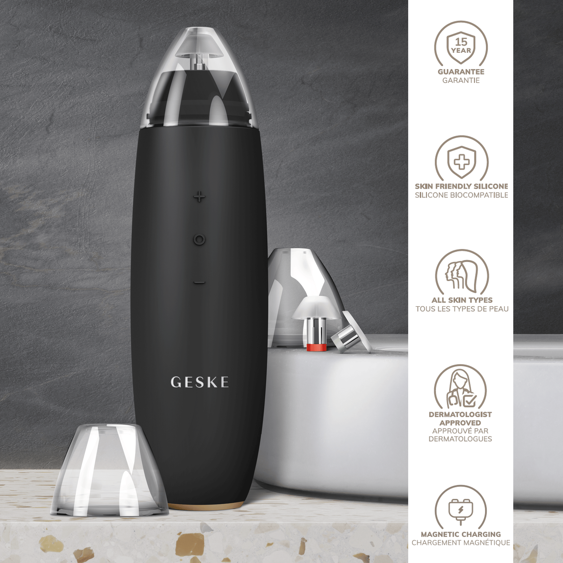 SmartAppGuided™ MicroDermabrasion Blackhead Remover | 7 in 1 Geske Paisje të kujdesit personal