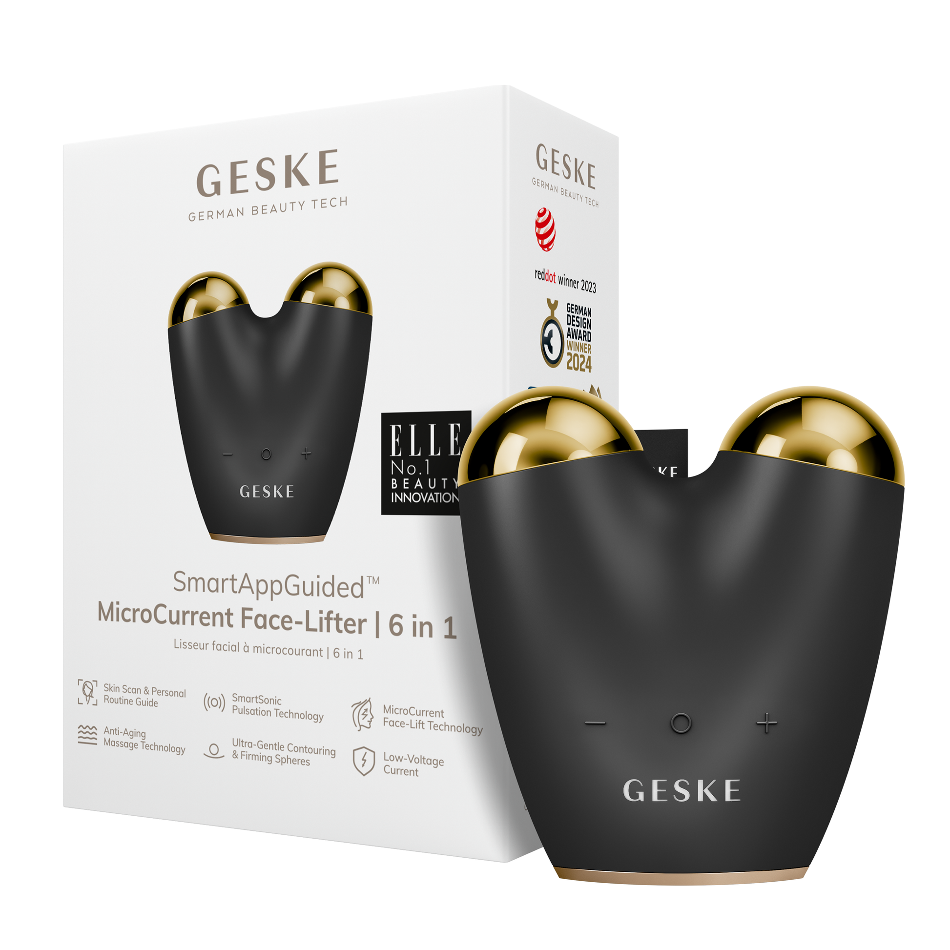 SmartAppGuided™ MicroCurrent Face-Lifter | 6 in 1 Geske Paisje të kujdesit personal