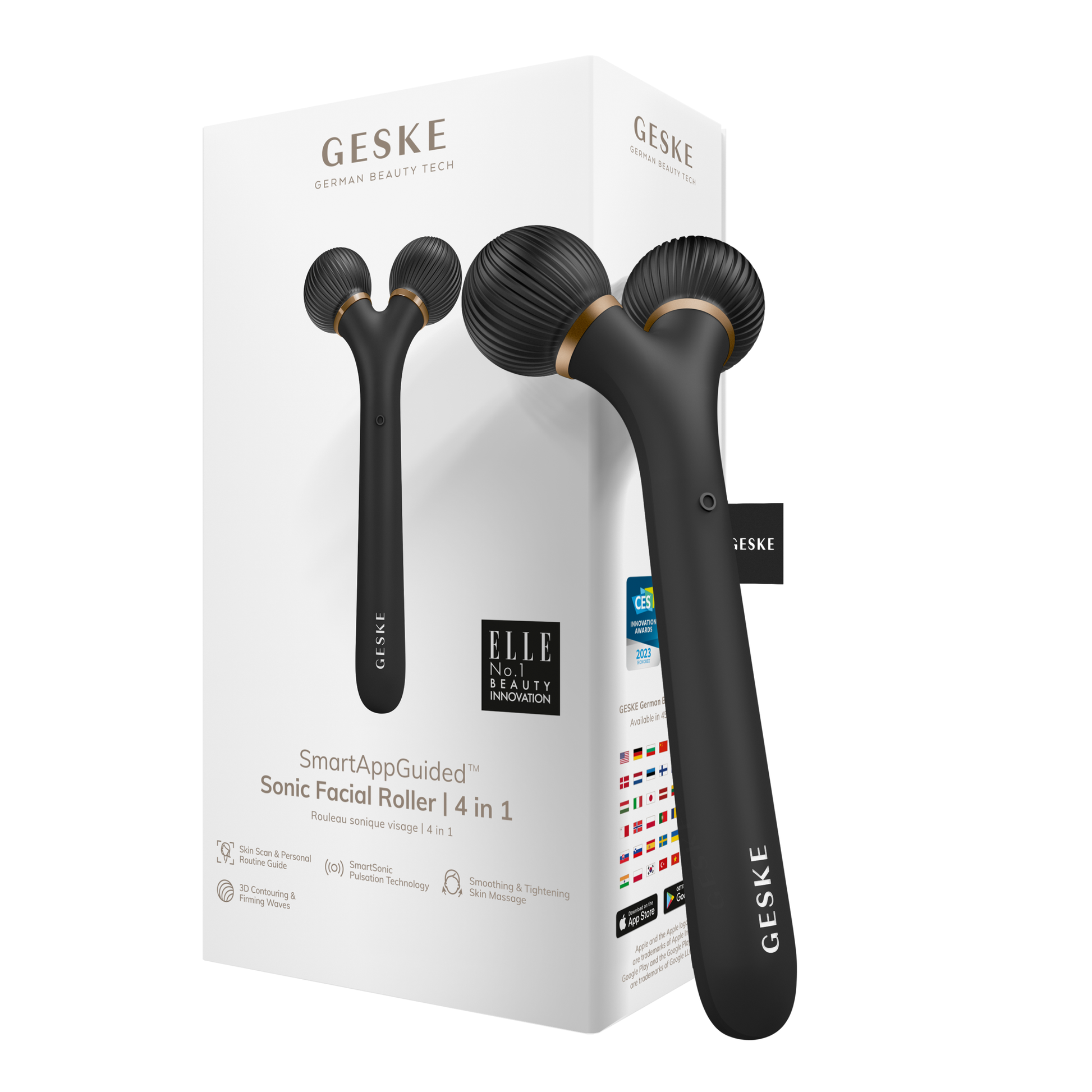 SmartAppGuided™ Sonic Facial Roller | 4 in 1 Geske Paisje të kujdesit personal
