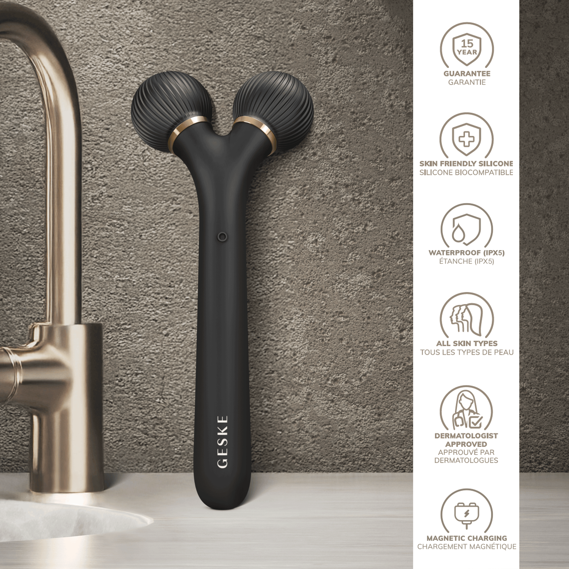 SmartAppGuided™ Sonic Facial Roller | 4 in 1 Geske Paisje të kujdesit personal