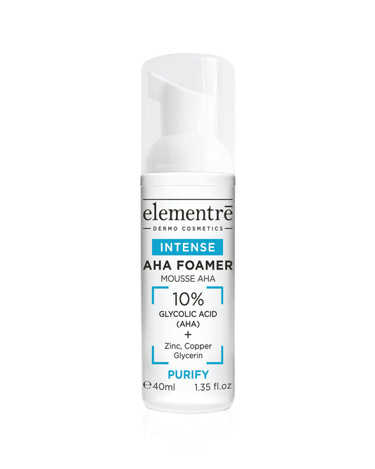 10% AHA FOAMER - INTENSE EXFOLIATING CLEANSER 40ml - Deluxe Sample elementrē dermo cosmetics SAMPLE PRODUCT