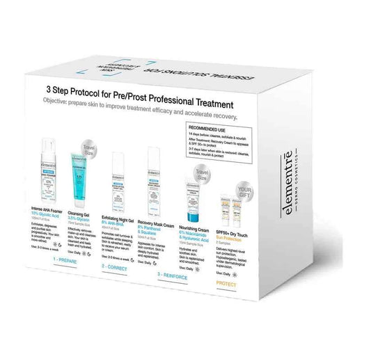 3-Steps Protocol Kit for Pre/Post Professional Treatment - Kit me Protokoll 3 Hapash për Para dhe Pas Trajtimit Profesional Elementrē dermo cosmetics Kit Trajtues