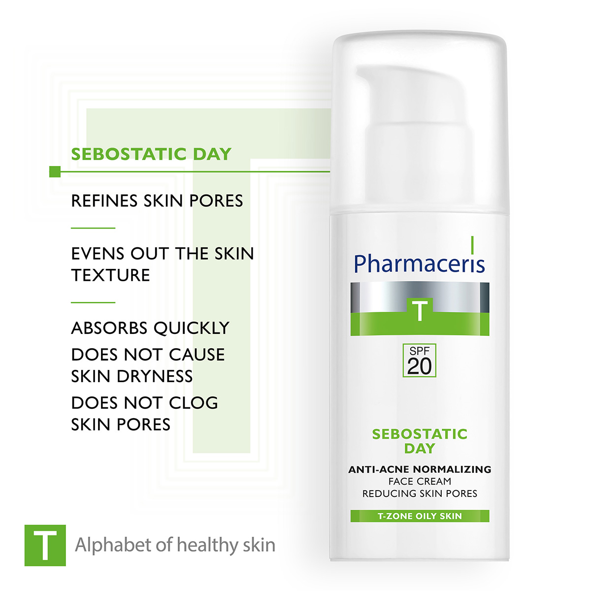SEBOSTATIC DAY SPF 20+ Pharmaceris Krem Fytyre
