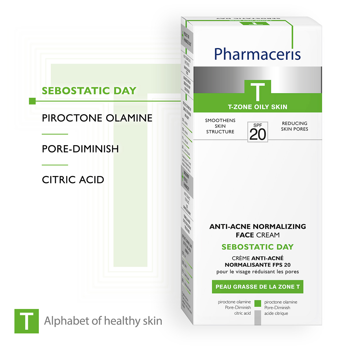 SEBOSTATIC DAY SPF 20+ Pharmaceris Krem Fytyre