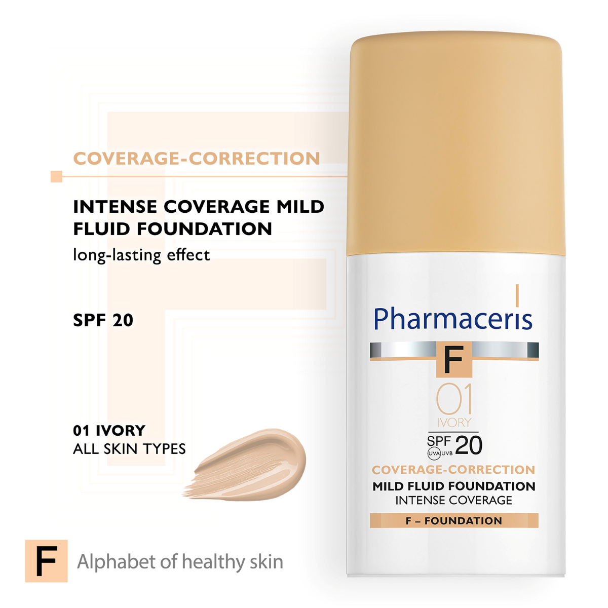 Intense Coverage (SPF 20) 01 Ivory Pharmaceris Fondatinë