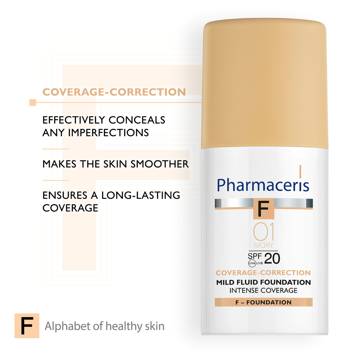 Intense Coverage (SPF 20) 01 Ivory Pharmaceris Fondatinë