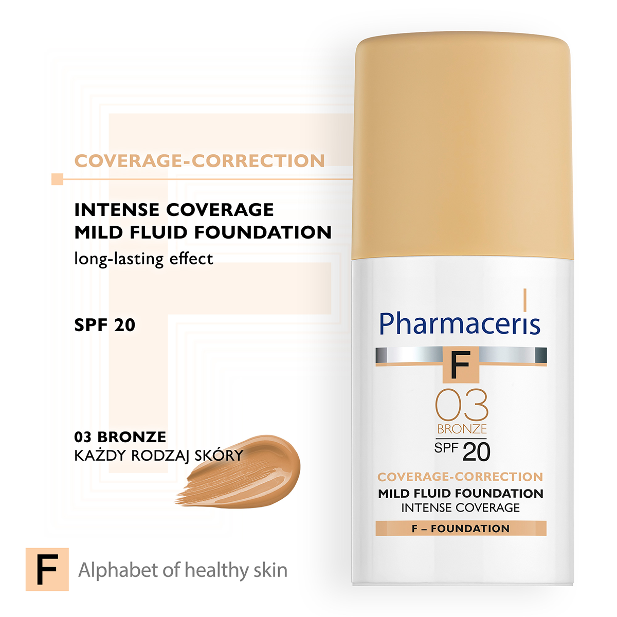 INTENSE COVERAGE SPF 20+ - BRONZE 03 Pharmaceris Fondatinë