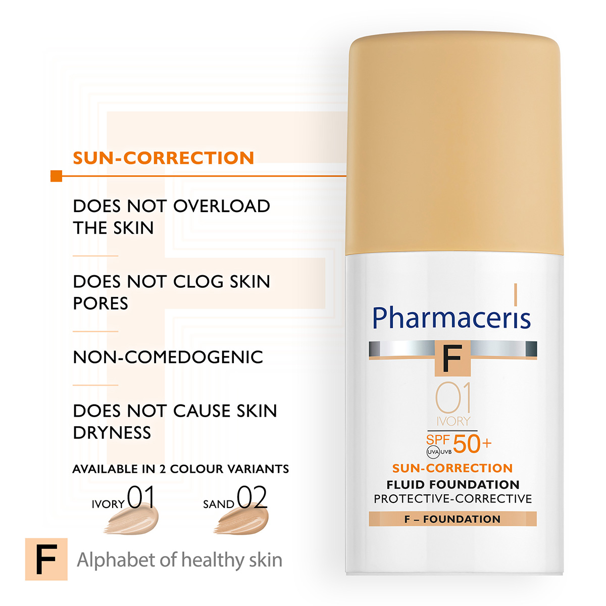 PROTECTIVE-CORRECTIVE SPF 50+ - IVORY 01 Pharmaceris Fondatinë