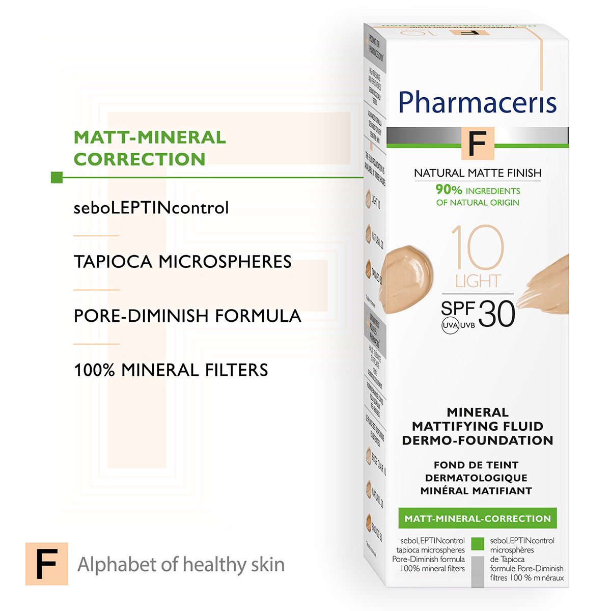 MINERAL MATTIFYING SPF 30 10 Light Pharmaceris Fondatinë