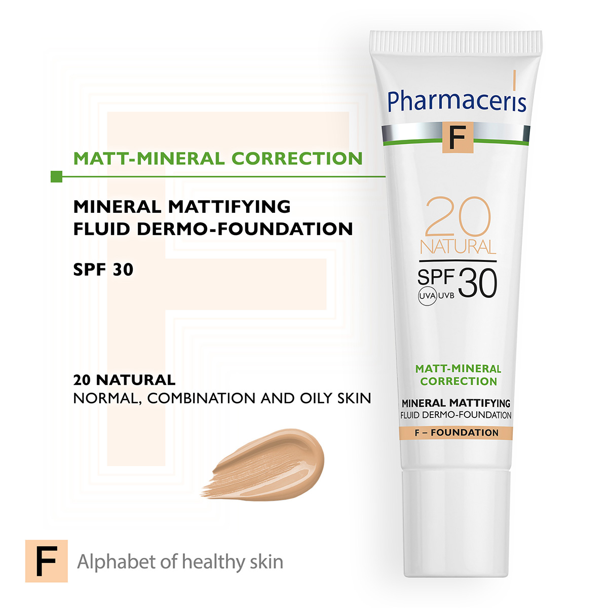 MATTIFYING FLUID SPF 30+ - NATURAL 20 Pharmaceris Fondatinë