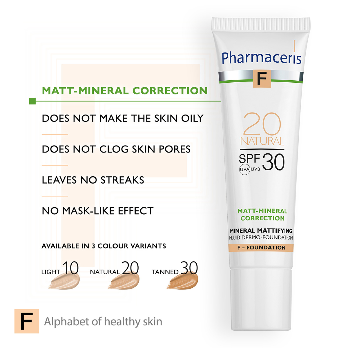 MATTIFYING FLUID SPF 30+ - NATURAL 20 Pharmaceris Fondatinë