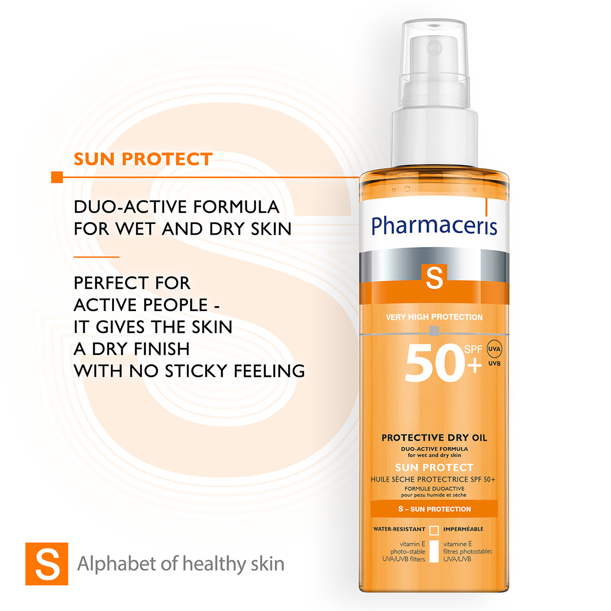 DUO-ACTIVE DRY OIL SPF 50+ Pharmaceris Vaj Dielli