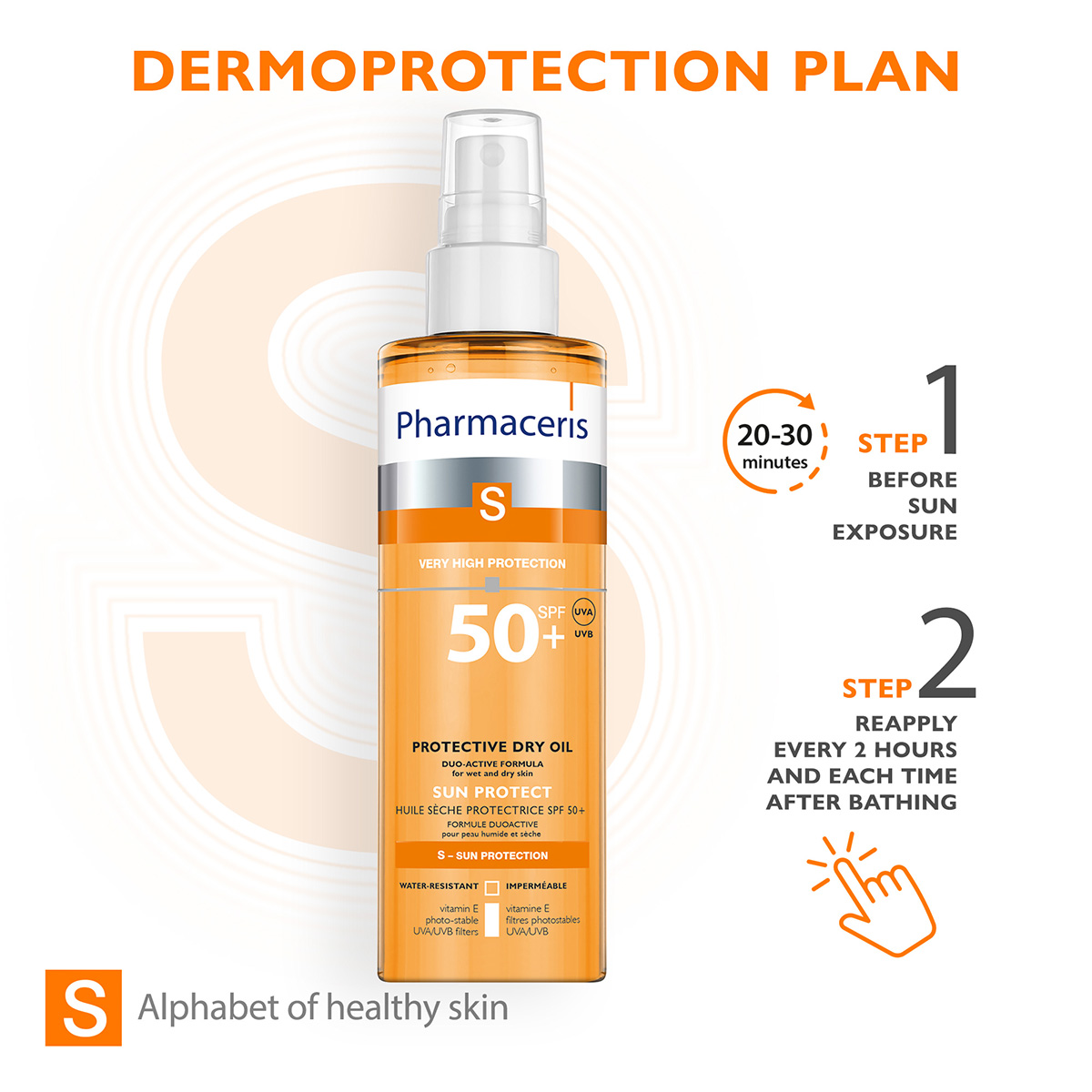 DUO-ACTIVE DRY OIL SPF 50+ Pharmaceris Vaj Dielli