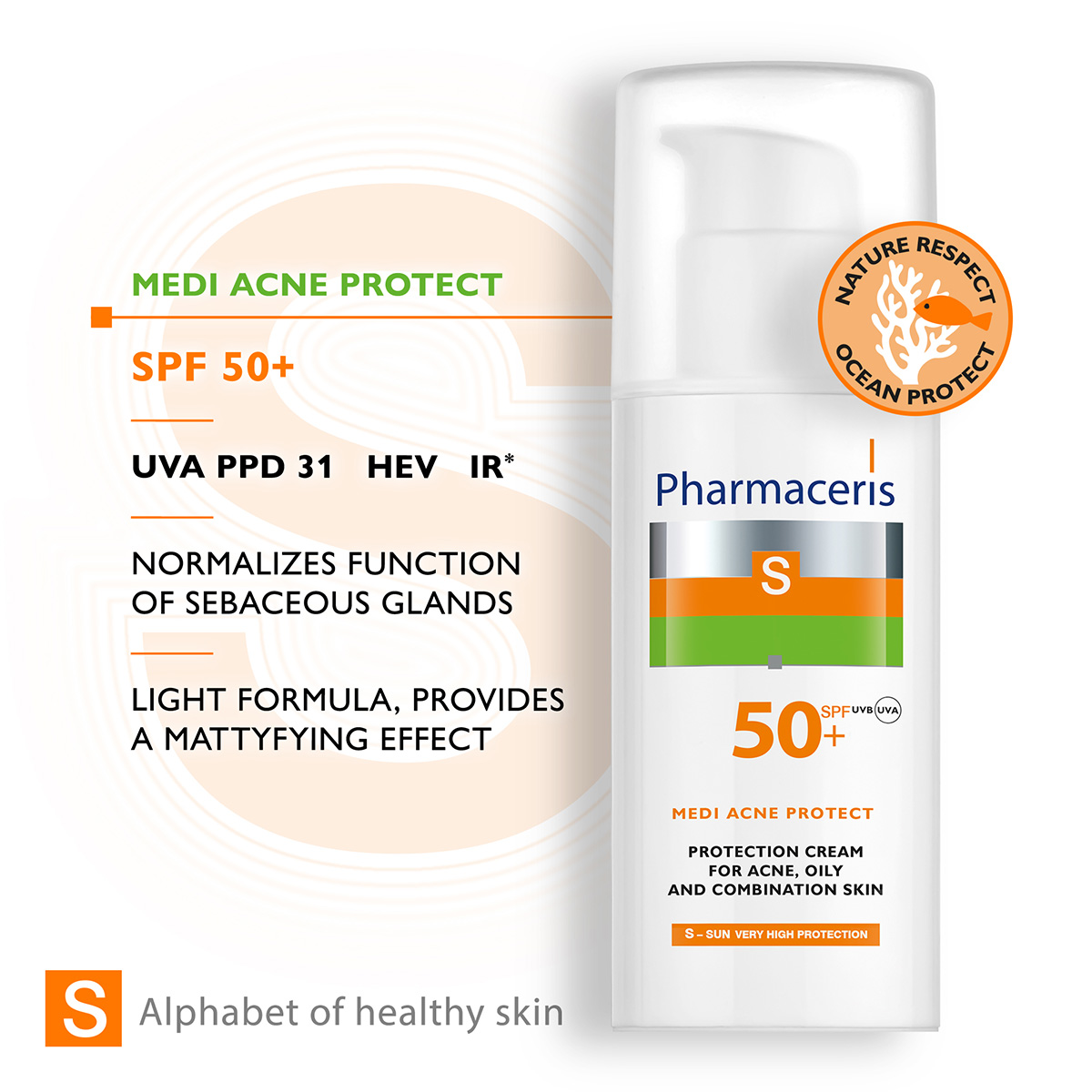 MEDI ACNE PROTECT SPF 50+ Pharmaceris Krem Dielli
