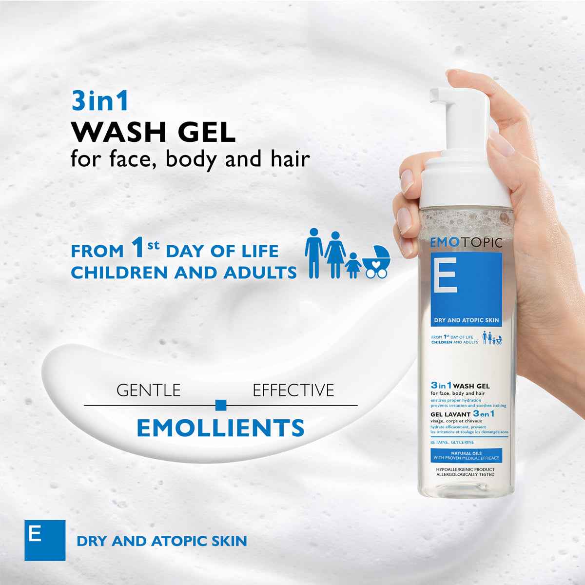 EMOTOPIC 3 IN 1 Shkumë (WASH GEL) Pharmaceris Xhel Pastrues