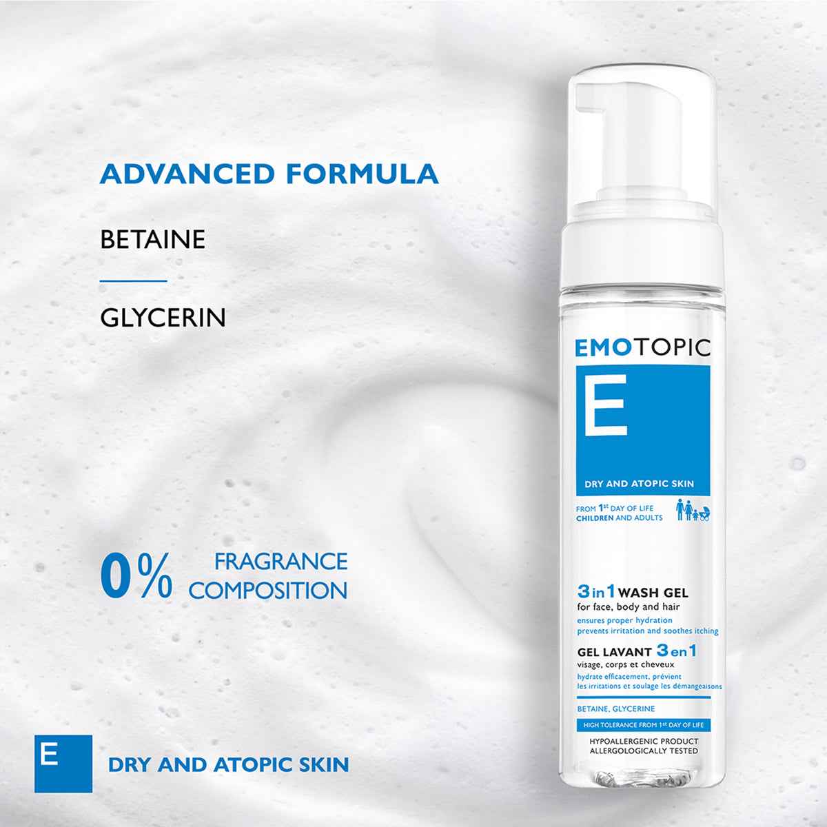 EMOTOPIC 3 IN 1 Shkumë (WASH GEL) Pharmaceris Xhel Pastrues