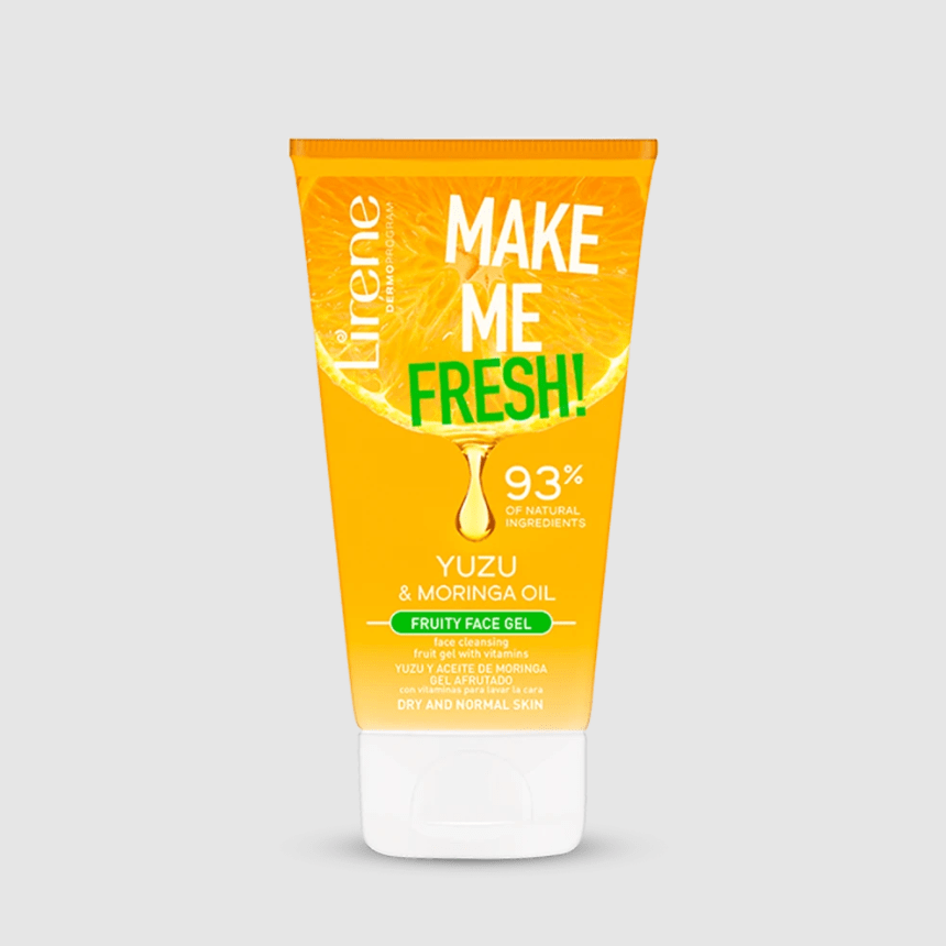 Lirene MAKE ME FRESH Fruit gel with vitamins for face washing YUZU & MORINGA OIL 150 ml - Amar Pharma