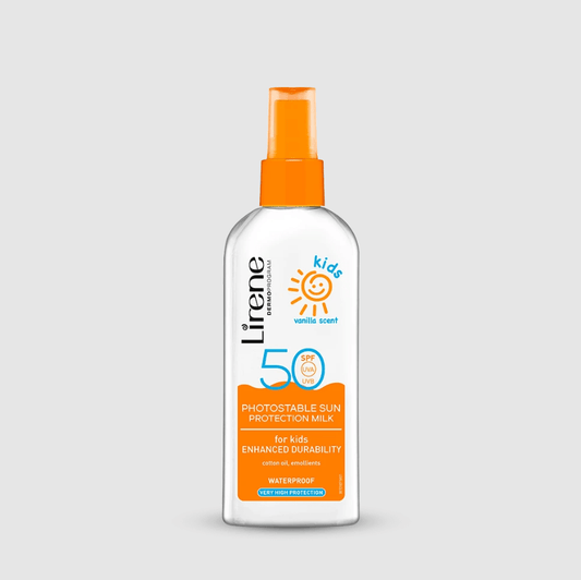 Lirene SUN KIDS Photostable sun protection milk for kids with vanilla scent SPF 50 150 ml - Amar Pharma