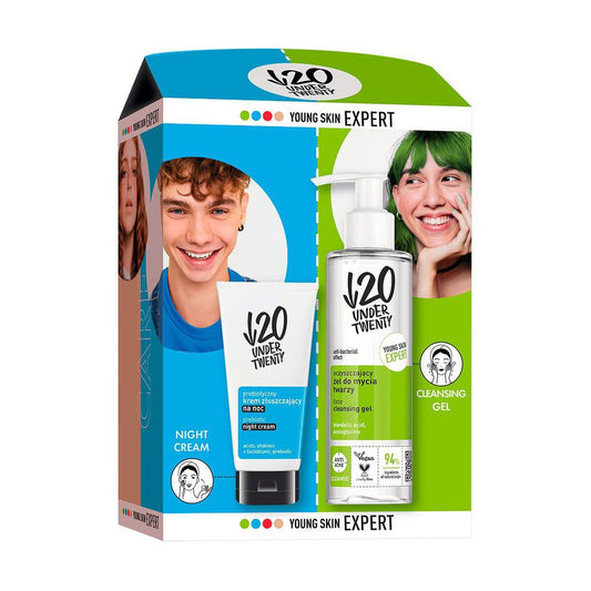 Set: Xhel pastrues 190 ml + Krem nate matifikues me prebiotikë 50 ml – Under20 Under 20 Krem