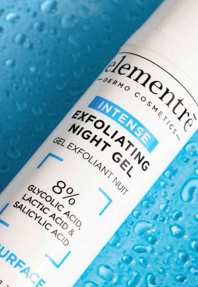 8% Glycolic, Lactic & Salicylic Acids Exfoliating Night Gel elementrē dermo cosmetics 1 - PREPARE
