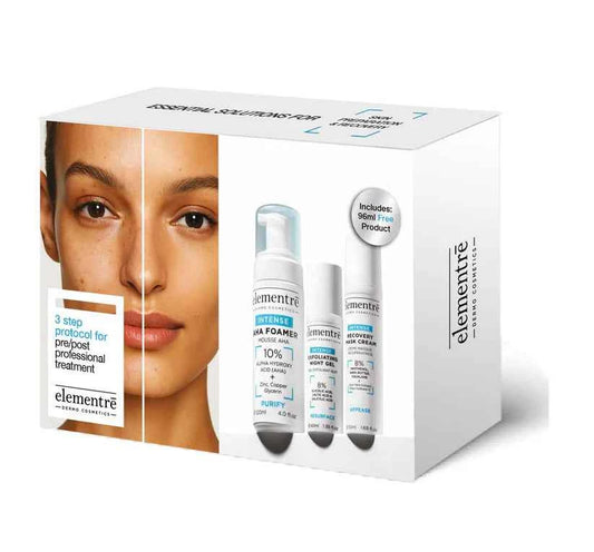 3-Steps Protocol Kit for Pre/Post Professional Treatment - Kit me Protokoll 3 Hapash për Para dhe Pas Trajtimit Profesional Elementrē dermo cosmetics Kit Trajtues