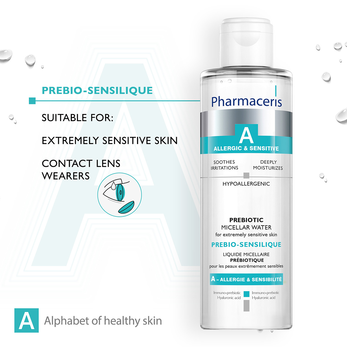 Prebio-Sensilique Ujë Micelar për lëkurë jashtëzakonisht të ndjeshme Pharmaceris Ujë Micelar