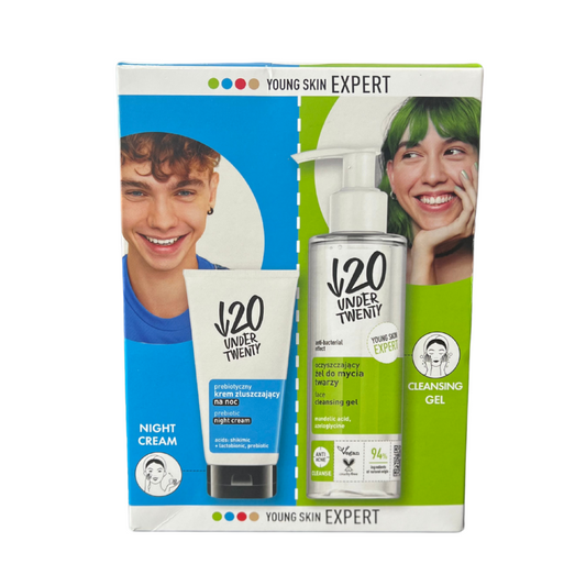 Set: Xhel pastrues 190 ml + Krem nate matifikues me prebiotikë 50 ml – Under20