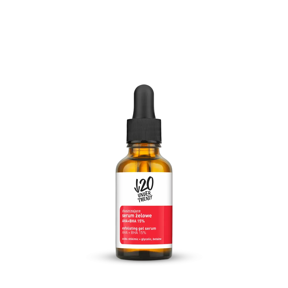 Under Twenty AHA + BHA exfoliating gel serum 15% 30 ml