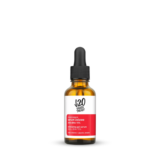 Under Twenty AHA + BHA exfoliating gel serum 15% 30 ml - Amar Pharma