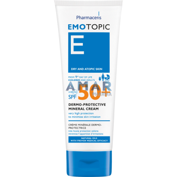 EMOTOPIC DERMO-PROTECTIVE MINERAL CREAM SPF 50+ very high protection to minimize skin irritation 75 ml