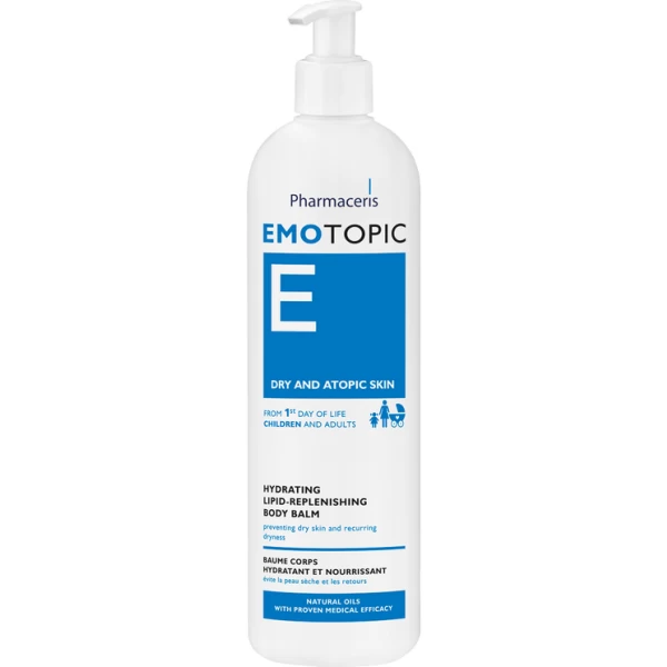 136 EMOTOPIC HYDRATING AND LIPID REPLENISHING BODY BALM for daily care preventing dry skin and recurring dryness 400 ml 1 <ul style="list-style-type:square;"> <li>recommended by the Polish Pediatric Society from the 1st day of life</li> </ul>