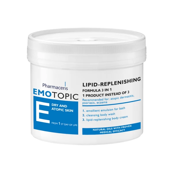 143 EMOTOPIC LIPID REPLENISHING FORMULA 3in1 for body 500 ml 1 <ul style="list-style-type:square;"> <li>recommended by the Polish Pediatric Society from the 1st day of life</li> </ul>