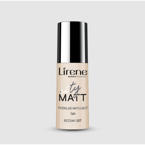 187 Lirene CITY MATT Mattifying liquid foundation 30 ml 1 <p>Baza e lëngshme mattifikuese City Matt</p> <p></p> <p>Fondatina matizon dhe zbut në mënyrë të përkryer lëkurën.</p>