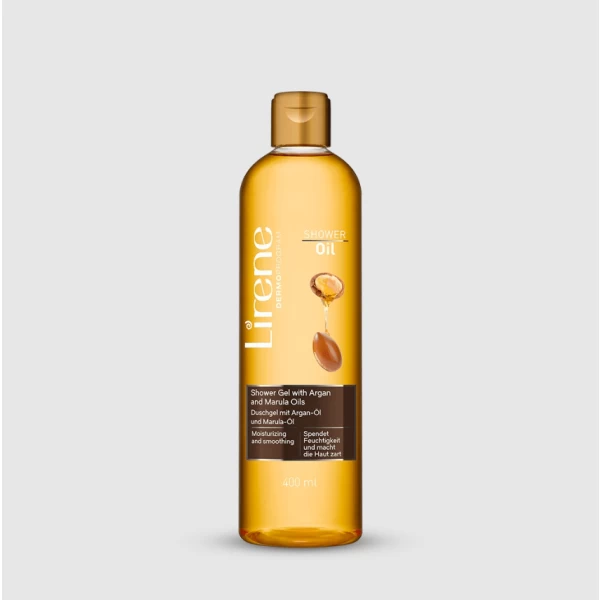 229 Lirene SHOWER OIL Shower gel with ARGAN AND MARULA OILS 400 ml 1 <p>A UNIQUE COMBINATION OF A SHOWER GEL AND NOURISHING OILS</p> <p>The shower gel contains two precious oils with a strong smoothing and moisturizing effect.</p> <p>The gel effectively cleanses and leaves a gentle, non-greasy protective layer on the skin.</p>