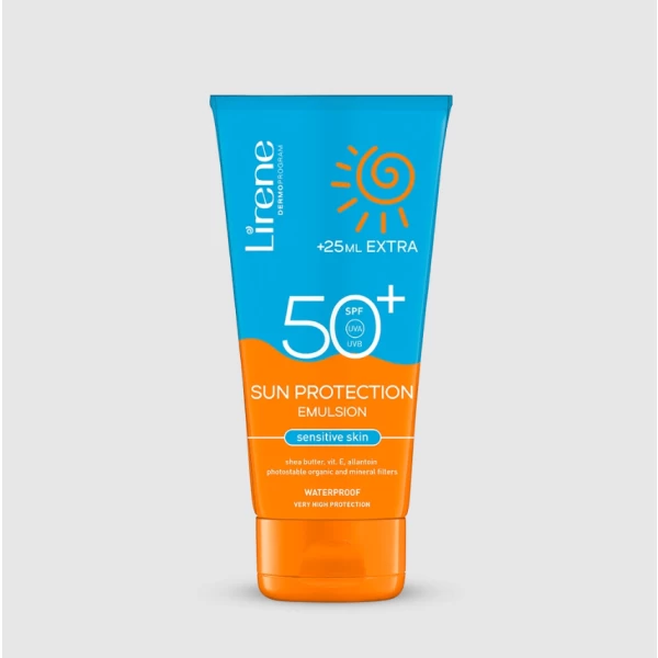 237 Lirene SUN Sun protection emulsion for sensitive skin SPF 50 175 ml 1 <p>An advanced system of photo stable organic and mineral filters in the form of a UV Block complex effectively shields the skin from harmful UVA and UVB radiation and protects the skin cells from damage caused by sun exposure.</p> <p></p>