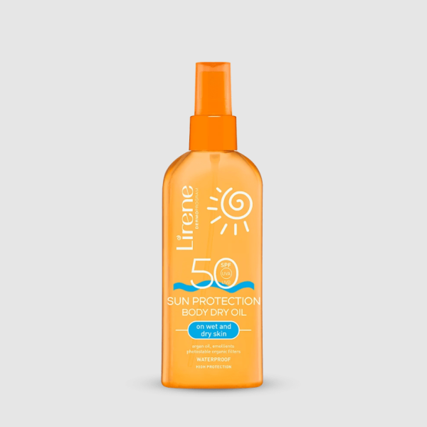 238 Lirene SUN Sunscreen protection body dry oil on wet and dry skin SPF 50 150 ml 1 <p></p> <ul style="list-style-type:square;"> <li>very high protection against UVA/UVB</li> <li>normalized function of sebaceous glands</li> <li>dermatologically tested</li> <li>advanced formula designed for very sensitive skin</li> </ul>