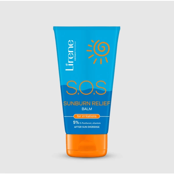 239 Lirene SUN Balm for irritations S.O.S SUNBURN RELIEF 150 ml 1 <p>The S.O.S. sunburn relief balm after sun overdose is an effective product that soothes sunburn caused by sun exposure. It immediately eliminates the consequences of excessive sun exposure and insufficient UV protection. Thanks to a shockingly high dose of D-panthenol and allantoin, it has a soothing effect on irritated epidermis, reducing the “burning skin” effect.</p>