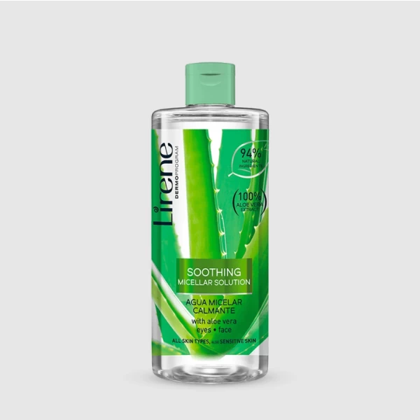 261 Lirene Soothing micellar solution with aloe 400 ml 1 <p>Soothing micellar solution with aloe vera which effectively removes impurities and make-up from the face and area around the eyes, stimulates regeneration processes, provides deep hydration and leaves the skin feeling fresh.</p>