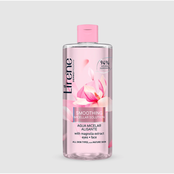 262 Lirene Smoothing micellar water with magnolia extract 400 ml 1 <p>Solucioni zbutës micellar me ekstraktin rinovues të magnolisë largon tërësisht papastërtitë dhe make-up-in nga fytyra dhe zona rreth syve, e barazon dhe ndriçon çehren, rikthen nivelet optimale të hidratimit dhe nxit rigjenerimin.</p>