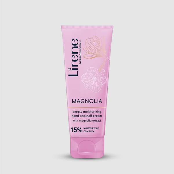 269 Lirene Deeply moisturising hand and nail cream MAGNOLIA 75 ml 1 <p>Deeply moisturizing hand and nail cream designed for dry and rough hand skin needing daily dose of nourishment. Oil-based formula with 15% moisturizing complex:</p> <p>• intensively moisturizes rough skin,</p> <p>• softens and visibly nourishes,</p> <p>• brings back the good look of hands.</p> <p></p>