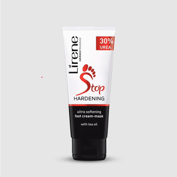 273 Lirene Ultra softening cream mask STOP CALLUSSNES FOOT 30REA 75 ml 1 <p>Ultra-softening cream-mask is designed for the care of very dry and callous foot skin. The formula containing 30% urea (UREA) makes the skin soft and smooth and reduces the tendency to develop thick and calloused skin.</p> <p>The tea oil contained in the mask, which has an antibacterial effect, provides a feeling of freshness. The cream is recommended for use as a special intensive night mask or for daily care.</p>