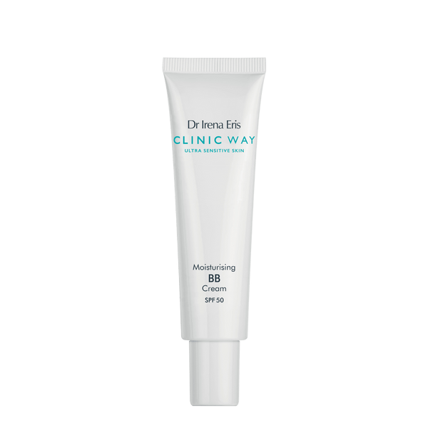 297 Dr Irena Eris Clinic Way Moisturizing BB Cream SPF 50 30 ml 1 <p>Moisturizing BB cream SPF 50 has a light consistency and is ideal for women in search of comprehensive care for their ultra-sensitive skin. The cream combines high SPF 50 sun protection with moisturizing effects and a gently evened skin tone. Active ingredients calm and moisturize the skin, restoring its velvety softness. The cream is perfectly applied to the skin and matches its natural colour.</p>