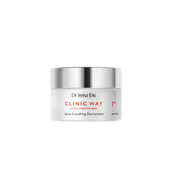 298 Dr Irena Eris Clinic Way Active Smoothing Dermocream 1° Day Cream 50 ml 1 <p>1º ANTI-WRINKLE SKIN CARE (around 30 years of age)</p> <p>Active Smoothing Dermocream Day Care SPF 15 – the cream reduces the first fine lines associated with facial expression and muscle movement. It intensely moisturises the skin, ensuring remarkable smoothness and elasticity.</p>