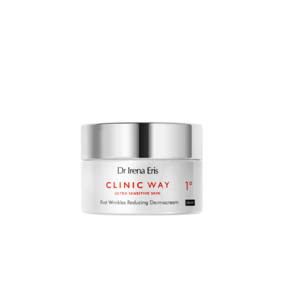 299 Dr Irena Eris Clinic Way First Wrinkles Reducing Dermocream 1° Night Cream 50 ml 1 <p>1º ANTI-WRINKLE SKIN CARE (around 30 years of age)</p> <p>First Wrinkles Reducing Dermocream Night Care – the cream reduces the first fine lines associated with facial expression and the slow reduction of hyaluronic acid levels in the skin.</p> <p>It ensures strong and long-lasting moisturisation, improves elasticity and intensely smooths out the skin</p>