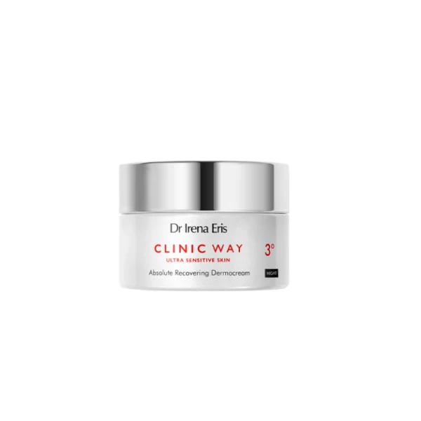 304 Dr Irena Eris Clinic Way Absolute Recovering Dermocream 3° Night Cream 50 ml 1 <p>CLINIC WAY 3° shkalla e kujdesit kundër rrudhave për gratë e moshës 50+ RIGJINIMI FITOHORMONAL për natën lufton në mënyrë efektive proceset përgjegjëse për formimin e rrudhave atrofike për shkak të: Reaktivizuesit të rinovimit të lëkurës FGF1 LMS™ me një teknologji unike transporti dermal Lipohibitshere – procesi i plakjes së lëkurës duke riaktivizuar vetitë rigjeneruese dhe potencialin për vetë-rinovim në tre nivele. Kompleksi Phytohormone – stimulon proceset e rigjenerimit të lëkurës dhe riparon zinxhirin fiziologjik të prodhimit të kolagjenit dhe elastinës, të ndërprerë për shkak të mungesës hormonale. Ai ruan përqendrimin optimal të acidit hialuronik, duke siguruar hidratimin e duhur të lëkurës, i cili përmirëson qëndrueshmërinë, elasticitetin dhe ngjyrën e saj. Aqua Calcis – ujë gëlqeror farmakopeial, për shkak të vetive të tij antiseptike, qetësuese dhe zbutëse të acarimit.</p>