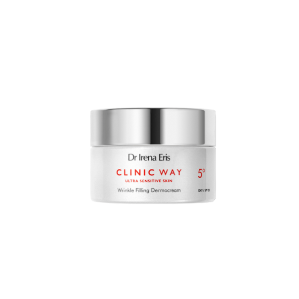 308 Dr Irena Eris Clinic Way Wrinkle Filling Dermocream 5° Day Cream 50 ml 1 CLINIC WAY – FIVE-DEGREE ANTI-AGING PROGRAM 5° degree of anti-wrinkle care for women aged 70+ INTENSE ANTI-WRINKLE LIPID FILLING for day effectively fights the processes responsible for the formation of anisotropic wrinkles.